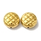 304 Stainless Steel Beads, Flat Round with Rhombus, Golden, 15x8mm, Hole: 1.2mm