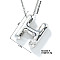 Brass Pave Clear Cubic Zirconia Shiny Balloon Letter Pendant Necklaces, Hip-hop Rock Necklaces, Platinum, Letter H, 15.75 inch(40cm)
