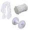 Round Polyester & Spandex Elastic Band for Mouth Cover Ear Loop, Mouth Cover Elastic Cord Sets, with PE Nose Wire and Spools, White, 2.5~3mm, 100m/set, 100(3.93 inch)x3mm, 100pcs/set