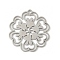 304 Stainless Steel Pendants, Flower Charm, Laser Cut, Anti-Tarnish, Stainless Steel Color, 33x30x1.5mm, Hole: 1.5mm