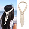 Handmade Macrame Cotton Headband, Bohemian Hair Accessories Headpiece for Women Girls, Old Lace, 400mm