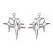 Rack Plating Alloy Pendants, Cadmium Free & Lead Free, Star, Platinum, 29.5x23x3.2mm, Hole: 1.8mm