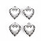Tibetan Style Alloy Charms, Lead Free & Cadmium Free, Heart, Antique Silver, 12x9x2mm, Hole: 1.6mm, about 746pcs/500g