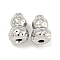 Textured Brass Beads, Cadmium Free & Nickel Free & Lead Free, Gourd, Platinum, 7x4.5mm, Hole: 1mm