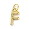 Rack Plating Brass Charms, Cadmium Free & Lead Free, Long-Lasting Plated, Real 18K Gold Plated, Letter F, 12x6x1.5mm, Hole: 3.2mm