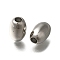 Rack Plating Brass Beads, Long-Lasting Plated, Lead Free & Cadmium Free, Rice, Platinum, 12x8mm, Hole: 3.2mm