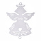 304 Stainless Steel Connector Charms, Angel Links, Stainless Steel Color, 59x44.5x0.3mm, Hole: 2.8mm