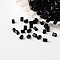 Grade A Glass Seed Beads, Hexagon(Two Cut), Opaque Colours, Black, 2~3x1.5~2mm, Hole: 0.5mm, about 37500pcs/pound