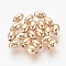 Brass Spacer Beads, Oval, Nickel Free, Real 18K Gold Plated, 6x4mm, Hole: 1mm