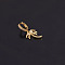 Brass Micro Pave Clear Cubic Zirconia Hoop Earrings, Golden, Tree, 8mm