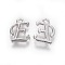 Rack Plating Alloy Alphabet Charms, Letter.E, 13x10x2mm, Hole: 1.5mm, about 50pcs/bag