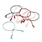 Adjustable Braided Cotton Cords Slider Bracelets Making, with Golden Plated Brass Beads, Colorful, Inner Diameter: 2-5/8 inch(6.6cm)
