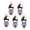 Alloy Pendants, Cadmium Free & Lead Free, with Enamel, Girl, Light Gold, Colorful, 25x11x1.5mm, Hole: 2mm