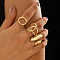 3Pcs Alloy Finger Rings Sets, Golden, Inner Diameter: 17~18mm