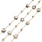 Ion Plating(IP) 304 Stainless Steel Satellite Chains, with Natural Dalmatian Jasper Star Beaded, Unwelded, with Spool, Golden, 4x4x2mm
