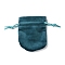 Velvet Storage Bags, Drawstring Pouches Packaging Bag, Oval, Teal, 8.5~9x6.5~7cm