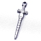 304 Stainless Steel Pendants, Sword Charm, Stainless Steel Color, 40x10x2.8mm, Hole: 2.3mm