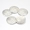 Brass Finger Ring/Brooch Sieve Findings, Perforated Disc Settings, Platinum, 25x1mm, Hole: 1mm