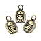 Tibetan Style Rack Plating Brass Pendants, Long-Lasting Plated, with Jump Ring, Fish Bone Charm, Brushed Antique Bronze, 16x10.5x1.5mm, Hole: 4.5mm