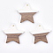 Resin & Walnut Wood Pendants, Star, White, 26x28x4mm, Hole: 1.6mm