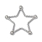 Stainless Steel Color 304 Stainless Steel Rhinestonet Pendants, Star, 23.5x24x2mm