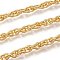 Brass Rope Chains, with Spool, Long-Lasting Plated, Unwelded, Real 18K Gold Plated, 10x7x2mm, about 16.4 Feet(5m)/roll