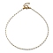 Oval Glass & 201 Stainless Steel Beaded Necklace, Clear, 16.02 inch(40.7cm)
