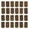 1 Set Alloy European Beads, Large Hole Beads, Column with Rune/Futhark/Futhorc, Antique Bronze, 13x9mm, Hole: 5mm, 24pcs/set