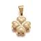 304 Stainless Steel Pendants, Clover, Golden, 21x18x3mm, Hole: 8x4mm