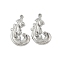 304 Stainless Steel Rhinestone Setting Pendants, Feather, Stainless Steel Color, Fit for 1.8mm Rhinestone, 32.5x20x3mm, Hole: 1.6mm