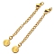 304 Stainless Steel Curb Chain Extender, End Chains with Lobster Claw Clasps and Sun Chain Tabs, Real 18K Gold Plated, 68mm