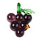 Handmade Lampwork Pendants, Grape & Ladybird, Purple, 42~44x32~35x14~16.5mm, Hole: 7~8x6~7mm