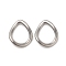 Non-Tarnish 304 Stainless Steel Linking Rings, Twisted Teardrop, Stainless Steel Color, 15x12.5x2mm, Inner Diameter: 8.5x11mm