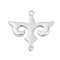 Brass Flower Connector Charms, Long-Lasting Plated, Rack Plating, Lead Free & Cadmium Free, Platinum, 18.5x20x2mm, Hole: 1.2mm