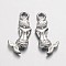 Alloy Pendants, Cadmium Free & Nickel Free & Lead Free, Mermaid, Platinum Color, 20x7x2mm, Hole: 2mm