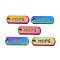 Rainbow Color Alloy Charms, Cadmium Free & Nickel Free & Lead Free, Oval with Hope, 20x8x1.5mm, Hole: 1.6mm
