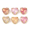 Brass Glass Rhinestone Sew on Rhinestones, Heart, Golden, 10x10x7mm, Hole: 1mm