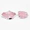 Natural Madagascar Rose Quartz Crystal Links connectors, Nuggets, with Bass Findings, Silver Color Plated, 32~42x24~28x9mm, Hole: 2mm