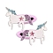 Cloth Covered Snap Hair Clips, Unicorn, 60x45mm