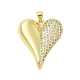 Сердце стойки обшивки латунь микро проложить Цирконом подвески KK-Z074-54G-1