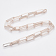 Колье из латуни с плоской овальной скрепкой MAK-S072-07B-RG-2