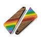 Подвески Pride на тему радуги из смолы и орехового дерева WOOD-K012-08B-2