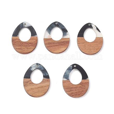 Подвески из перламутровой смолы и орехового дерева WOOD-C016-01E-1