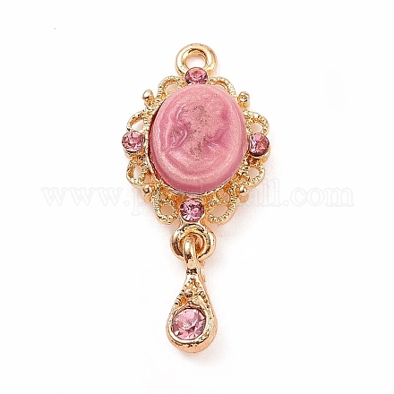 Овальные подвески из сплава с камеей из смолы ENAM-M055-38G-01-1