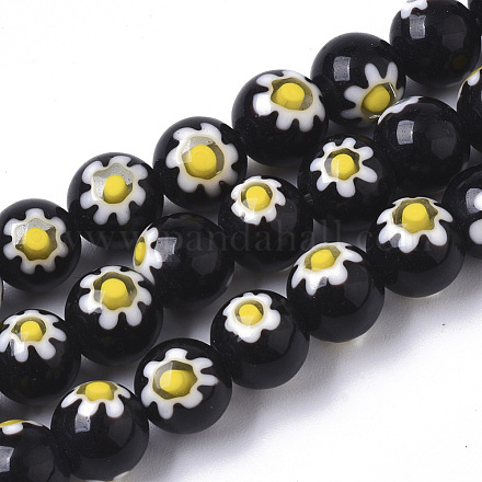 Ручной работы millefiori стеклянные бусины нитки LAMP-R143-01A-1
