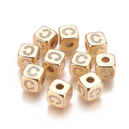Латунные микро проложить кубического циркония бусы KK-K238-16G-C-1