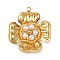 Plastic Pendants, 304 Stainless Steel Pendants, Pale Goldenrod, Flower, 31.5x28x5.5mm, Hole: 1.8mm