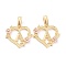 Real 18K Gold Plated Brass  Pendants, Heart with Alphabet, Letter.A, 18x20x3mm, Hole: 6.5x3mm