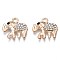Alloy Pendants, with Crystal Rhinestone, Cadmium Free & Nickel Free & Lead Free, Light Gold, Elephant, Light Gold, 16.5x17.5x2.5mm, Hole: 2mm