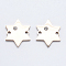 316L Surgical Stainless Steel Micro Pave Cubic Zirconia Links connectors, Star, Clear, Rose Gold, 15x13x2mm, Hole: 1mm